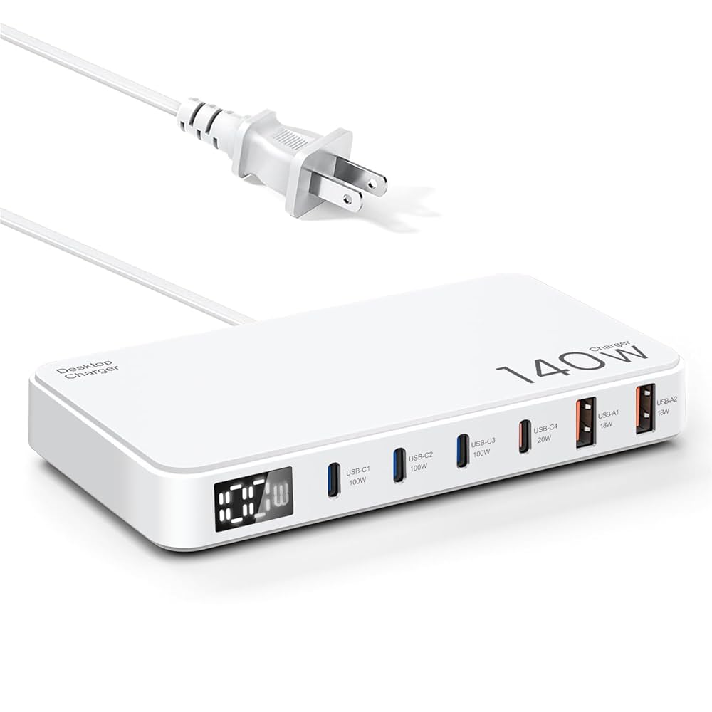 Amazon | 140W USB充電器 Type-c 6ポート 急速充電器【単ポート
